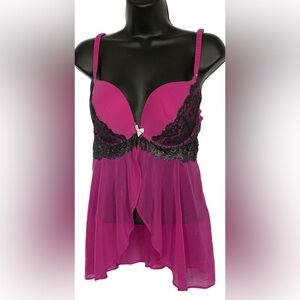LS PNK/BLK Beyond Sexy Nighty, L *P1040